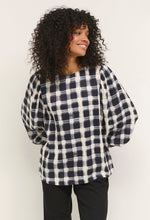 Laden Sie das Bild in den Galerie-Viewer, KAFFE karierte Bluse