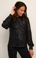Laden Sie das Bild in den Galerie-Viewer, Schwarzes Paillettentop von KAFFE