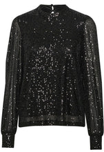 Laden Sie das Bild in den Galerie-Viewer, Schwarzes Paillettentop von KAFFE