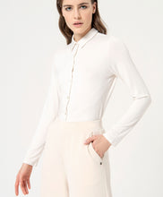 Laden Sie das Bild in den Galerie-Viewer, SURKANA Elfenbeinfarbenes tailliertes Hemd