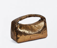 Laden Sie das Bild in den Galerie-Viewer, SURKANA Handtasche in Gold-Glitzer-Metallic
