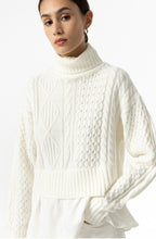 Laden Sie das Bild in den Galerie-Viewer, Ecrufarbener 2-in-1-Pullover mit hohem Kragen von Tiffosi