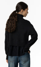 Laden Sie das Bild in den Galerie-Viewer, Tiffosi – Schwarzer 2-in-1-Pullover mit hohem Kragen