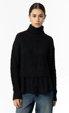 Laden Sie das Bild in den Galerie-Viewer, Tiffosi – Schwarzer 2-in-1-Pullover mit hohem Kragen