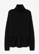 Laden Sie das Bild in den Galerie-Viewer, Tiffosi – Schwarzer 2-in-1-Pullover mit hohem Kragen