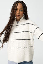 Laden Sie das Bild in den Galerie-Viewer, Pull Tiffosi Femme Rayé, Zippé, Maille Torsadée.Boutique Mode