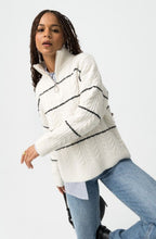 Laden Sie das Bild in den Galerie-Viewer, Pull Tiffosi Femme Rayé, Zippé, Maille Torsadée.Boutique Mode