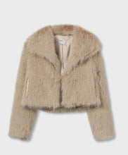 Laden Sie das Bild in den Galerie-Viewer, Veste courte Tiffosi femme – Fausse fourrure beige chic | 3e Acte
