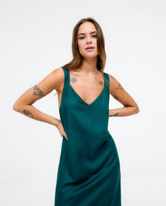 Robe longue Lin vert SURKANA