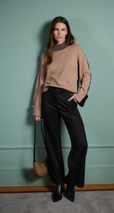 Pull bicolore SURKANA taupe et noir