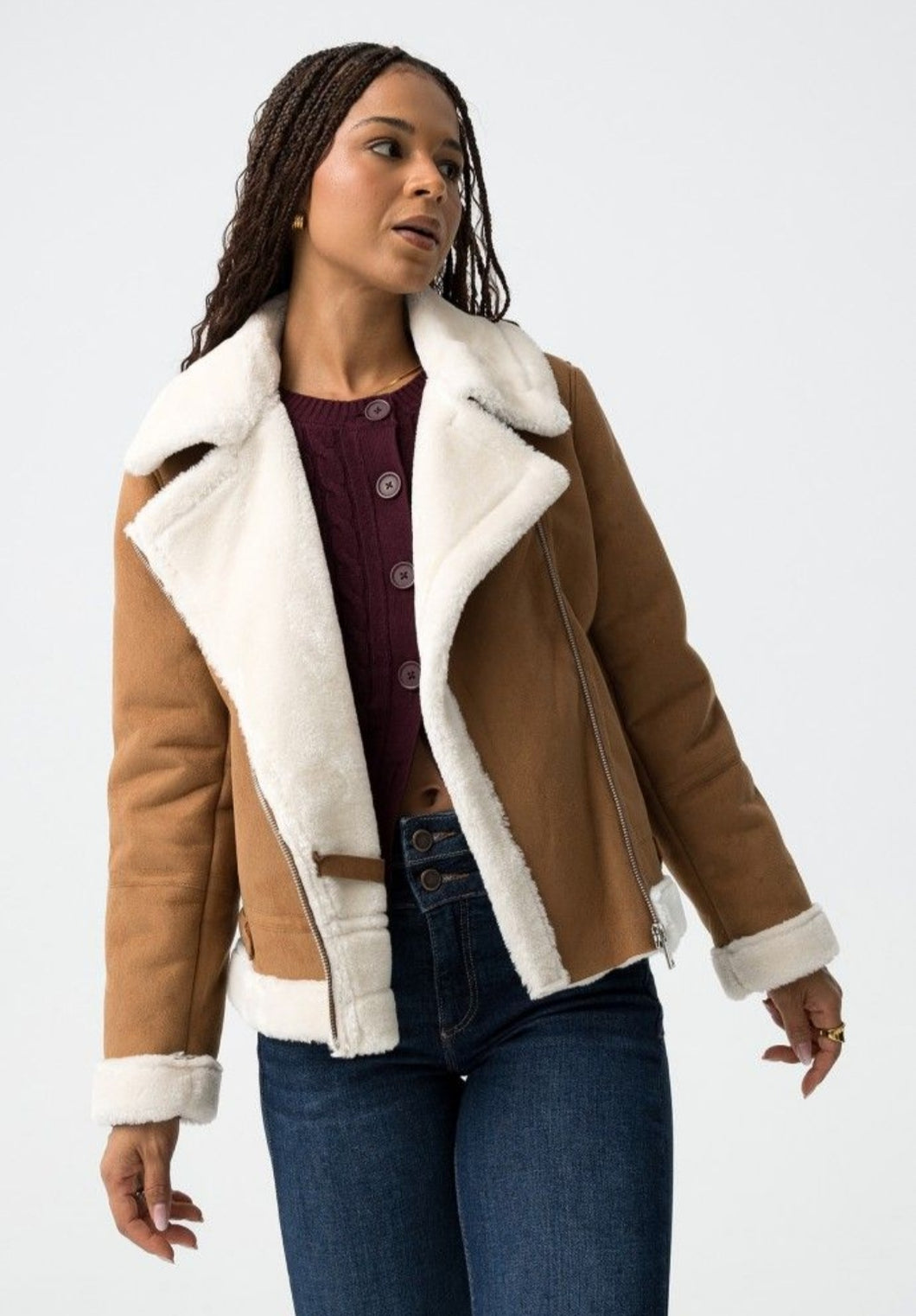 Veste Tiffosi en suédine camel Douceur,style et caractère