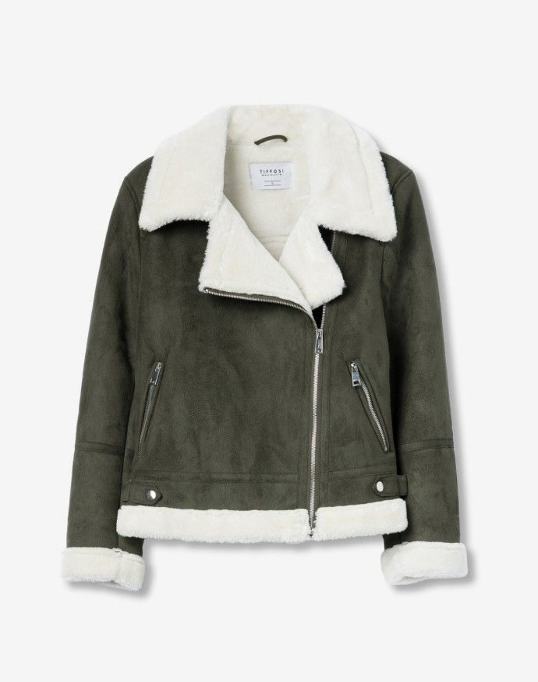 Veste Tiffosi en suédine kaki dark Douceur,style et caractère