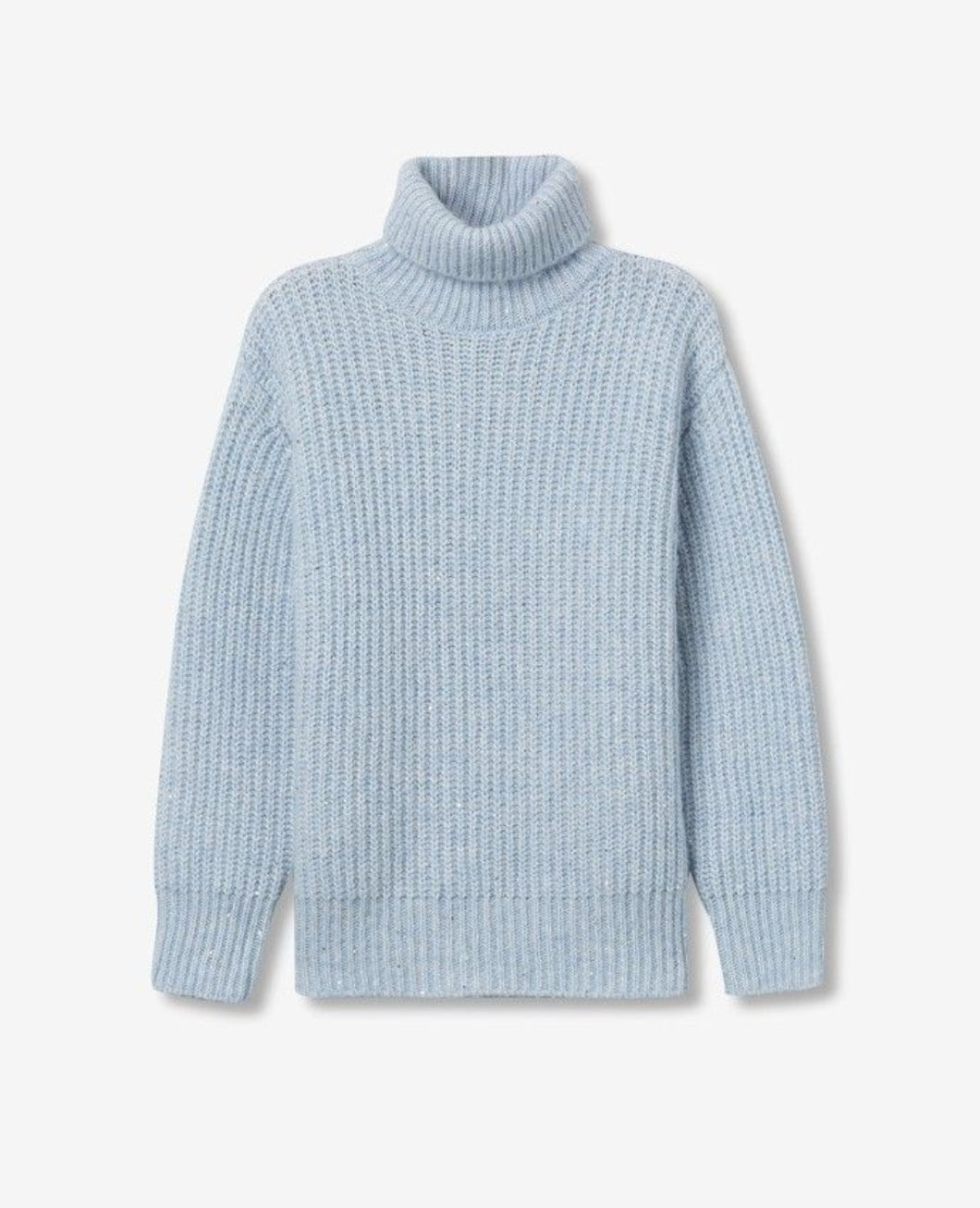 Pull femme Tiffosi bleu à sequins.Élégance lumineuse et confort douillet pour l’hiver