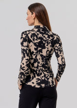 Charger l'image dans la galerie, Chemise Femme Imprimée Abstraite Noir et Nude Surkana — Manches Longues

