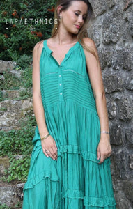 Robe bohème Fresia vert menthe Lara Ethnics