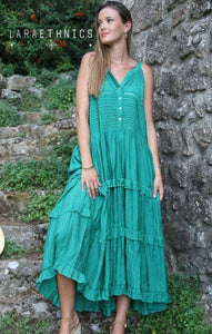 Robe bohème Fresia vert menthe Lara Ethnics