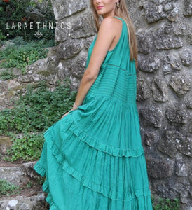 Robe bohème Fresia vert menthe Lara Ethnics